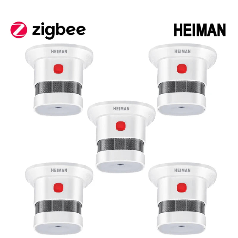 Detector de Fumaça Inteligente Heiman Zigbee - Alta Sensibilidade para Casa Conectada
