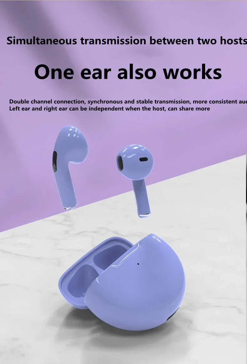 TWS Pro 6 Fones de Ouvido Bluetooth com Microfone